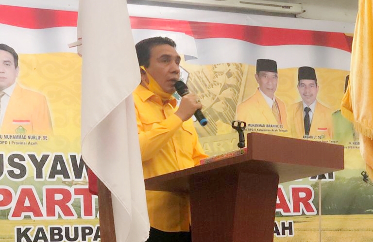 T M Nurlif Buka Musda Ke XI Partai Golkar Aceh Tengah