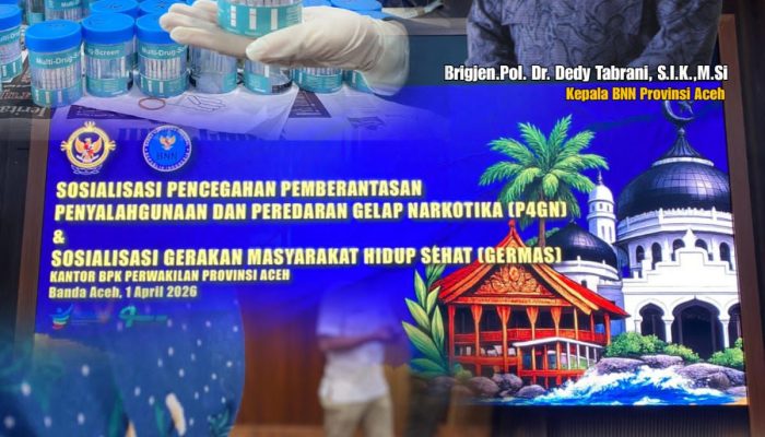BPK Aceh Gandeng BNNP Aceh Gelar Sosialisasi P4GN dan Tes Urine untuk 194 Pegawai