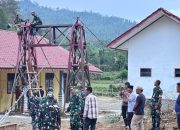 TNI Bangun Jembatan Gantung di Dabun Gelang